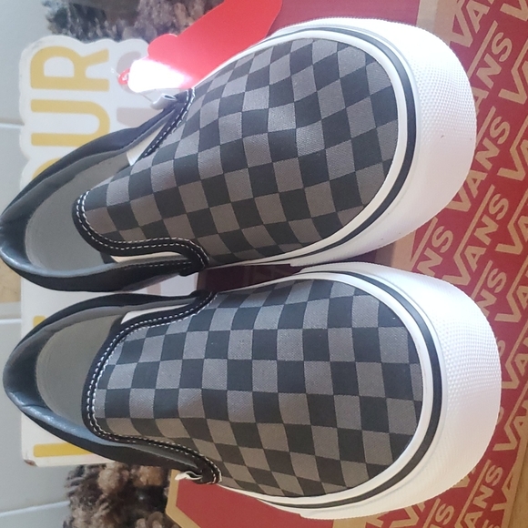 Vans Classic Slip-On Black Pewter Checkerboard Unisex Size U.S 8.5 Men/10 Women - Picture 14 of 14